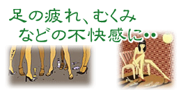 足の疲れ、むくみ、などの不快感に弾力性ストッキング